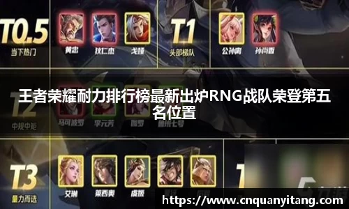 王者荣耀耐力排行榜最新出炉RNG战队荣登第五名位置